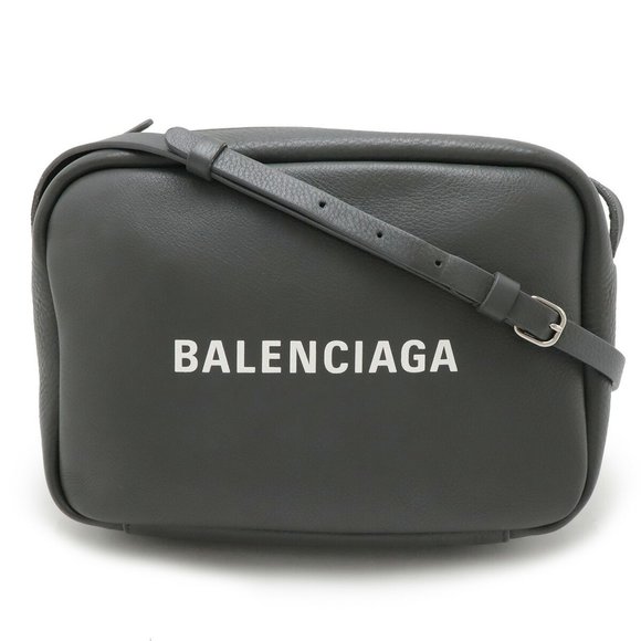 BALENCIAGA EVERYDAY Camera Bag S Shoulder Pochette Leather Grey White 489812 - Picture 1 of 8